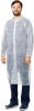 White Disposable Lab Coats Large Size Pack of 10; Surgical Lab Coats 40 GSM Poly; Protective Poly White Robes with Long Sleeves and Elastic Wrists wit