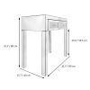 Mirrored Desk Vanity Makeup Table with Crystal Diamond,Mirror,MDF Dressing Table with 2 Drawer Vanity Desk for Women Girls Home Office