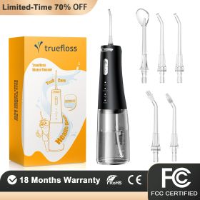 Cordless Water Dental Flosser, 4 Modes 5 Jet Tips Replacement, IPX7 Waterproof,300ML Removable Water Tank Powerful Battery &Type-C Charge Oral Irrigat (Option: Cordless Water Dental Flosser)