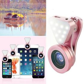 Glow Face 3 In 1 Photo Lens And Fill Lighting Clip (Color: Black)