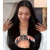 5x5 HD Lace Glueless Closure Wig - Human Hair Straight Pre Plucked Pre Cut No Glue 3 Seconds to Wear - Transparent Lace Front Wigs for Women 180 Densi
